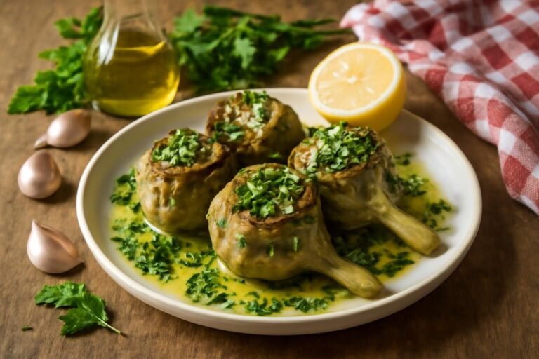 découvrez la recette authentique des artichauts à l'italienne (alla romana), un plat savoureux et traditionnel à base d'artichauts frais assaisonnés d'herbes aromatiques et d'huile d'olive.
