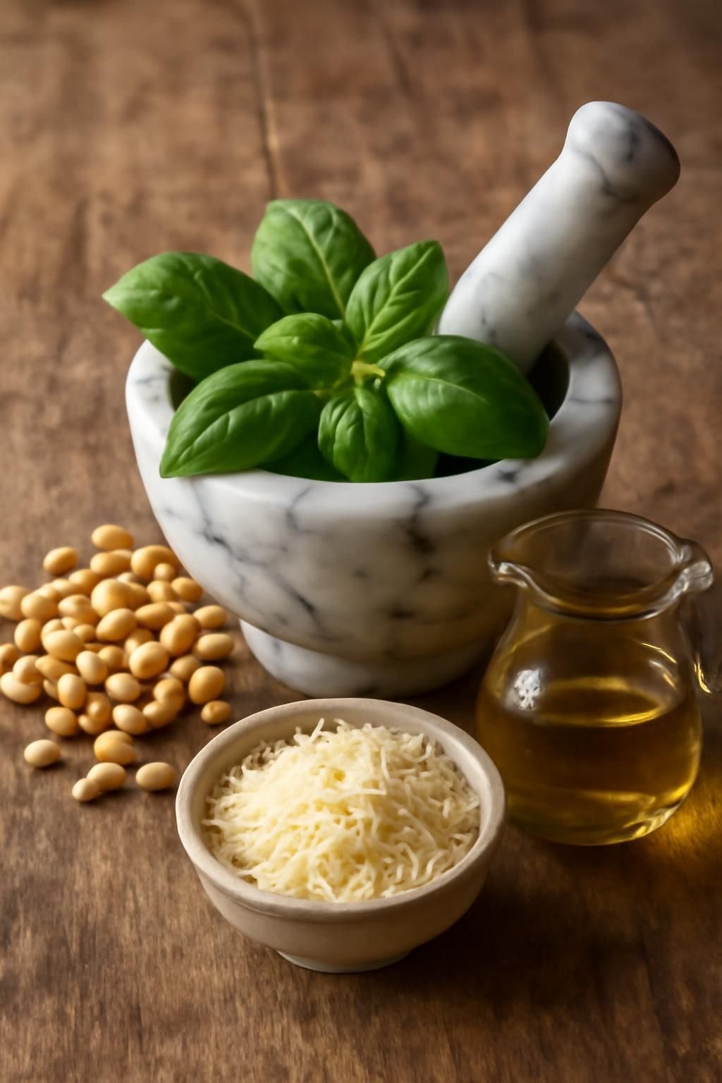 découvrez la recette authentique du pesto italien préparé traditionnellement au mortier, avec une touche moderne au mixeur pour gagner du temps. parfait pour apporter saveurs et fraîcheur à vos plats.
