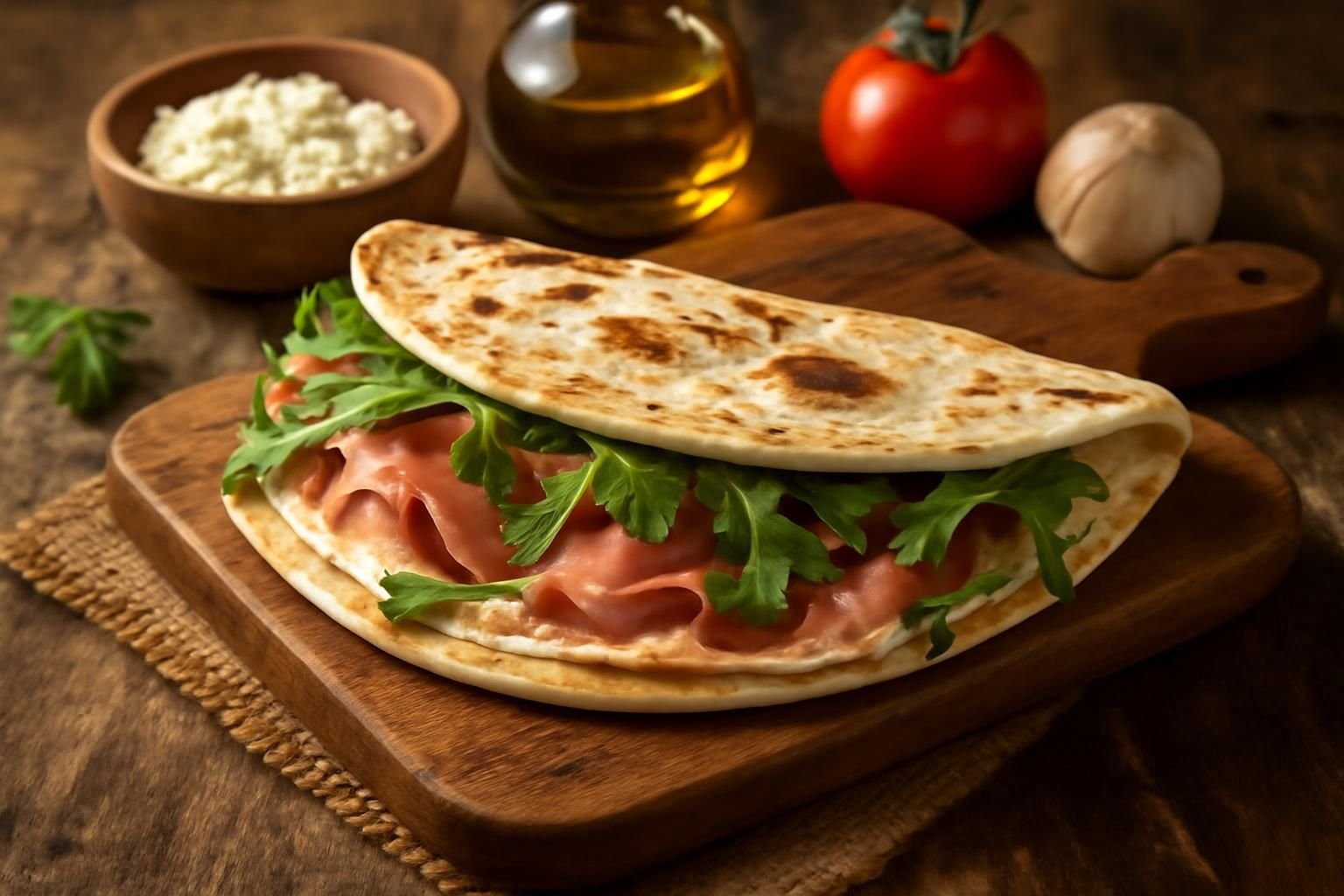 découvrez la piadina romagnola, la galette italienne traditionnelle parfaite à garnir selon vos envies pour un repas savoureux et authentique.