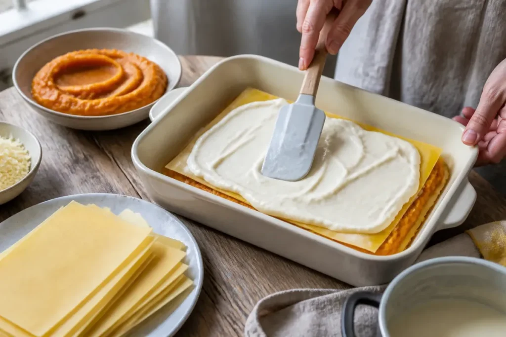 Parmesan râpé, gorgonzola et ricotta posés sur un plan de travail